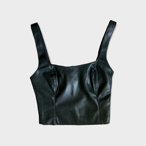 NEW Abercrombie & Fitch Faux Leather Squareneck Top
